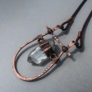 Product Image: Quartz Talisman Necklace with Copper Pendant for Energy