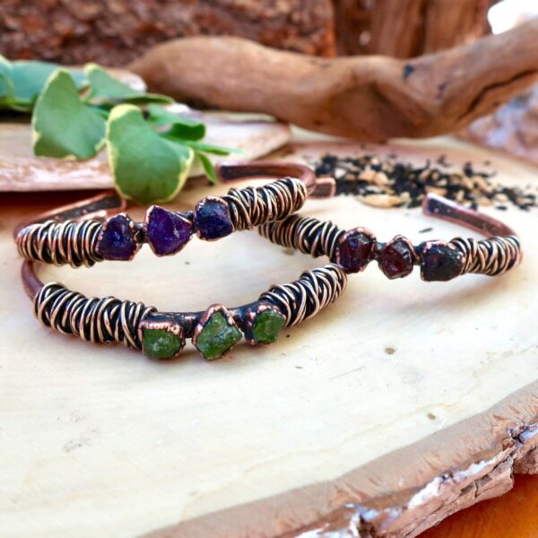 Product Image: Raw Amethyst Copper Bracelet for Spiritual Healing