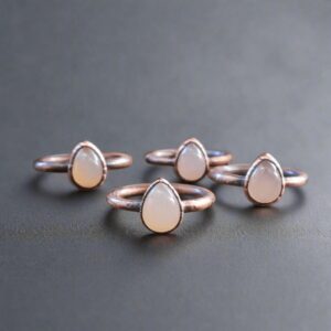 Santa Fe Marketplace Pink Chalcedony Ring – Handcrafted Copper Talisman for Soft Love Energy Product Image: Pink Chalcedony Ring – Handcrafted Copper Talisman for Soft Love Energy