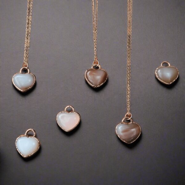 Product Image: Unique Carnelian Heart Necklace with Rose Gold Chain