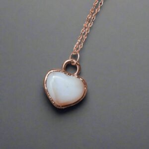 Product Image: Unique Carnelian Heart Necklace with Rose Gold Chain