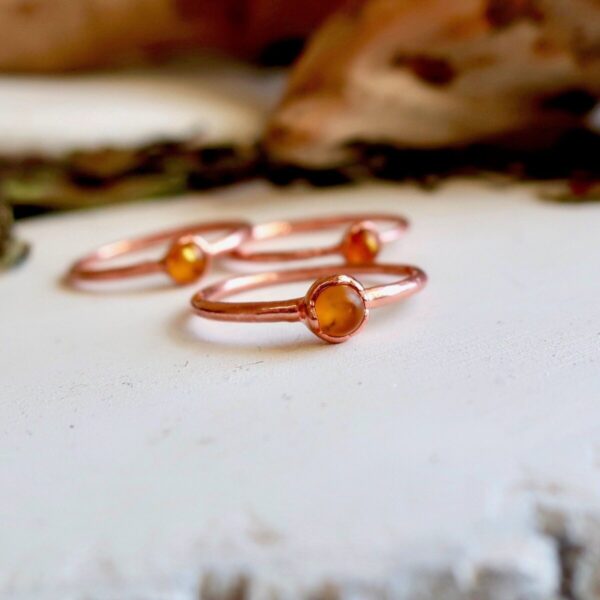 Product Image: Dainty Amber Ring in Copper for Bohemian Elegance