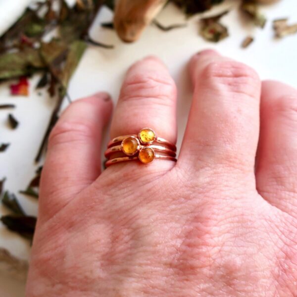 Product Image: Dainty Amber Ring in Copper for Bohemian Elegance