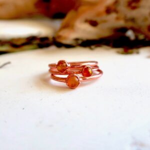 Product Image: Dainty Amber Ring in Copper for Bohemian Elegance