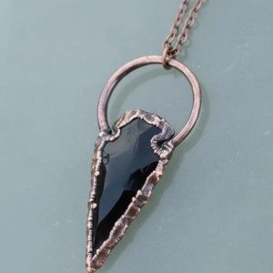 Product Image: Handcrafted Copper Obsidian Necklace for Grounded Protection and Clarity