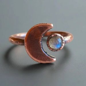 Product Image: Labradorite Ring — Handcrafted Copper Talisman Jewelry For Intuition