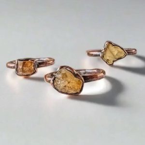 Product Image: Imperial Topaz Crystal Ring Handcrafted Copper Talisman Jewelry for Daily Grounding