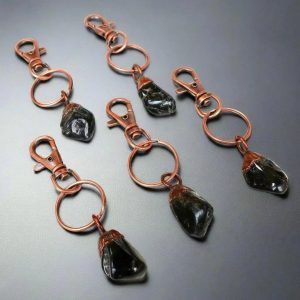 Product Image: Black Tourmaline Keychain – Handcrafted Copper Talisman for Protection
