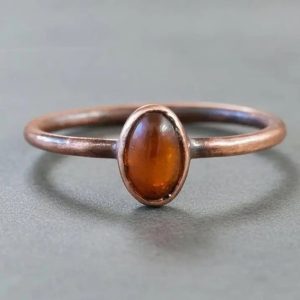 Product Image: Amber Copper Ring — Handcrafted Crystal Jewelry Talisman for Warmth