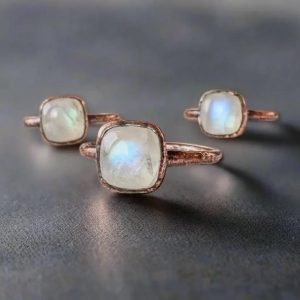 Product Image: Moonstone Ring — Handcrafted Copper Talisman Jewelry for Intuition