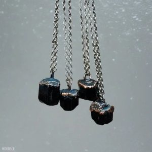 Product Image: Raw Black Tourmaline Necklace — Handcrafted Copper Talisman for Grounding