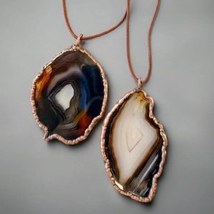 Product Image: Blue Agate Necklace — Handcrafted Copper Talisman for Calm Confidence