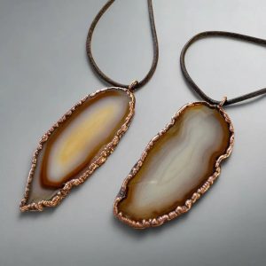 Product Image: Red Agate Pendant – Handcrafted Copper Talisman for Grounded Confidence