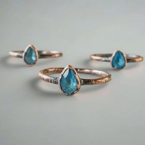 Product Image: London Blue Topaz Ring – Handcrafted Copper Talisman For Calm Clarity