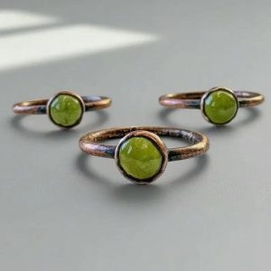 Product Image: Peridot Copper Ring – Handcrafted Talisman for Renewal and Strength