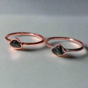 Product Image: Handcrafted Copper Black Tourmaline Ring For Grounding Protection