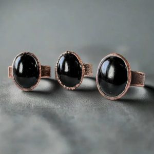 Product Image: Black Onyx Statement Ring — Handcrafted Copper Talisman for Grounded Strength