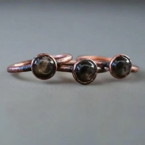 Product Image: Black Moonstone Ring | Electroformed Copper Jewelry