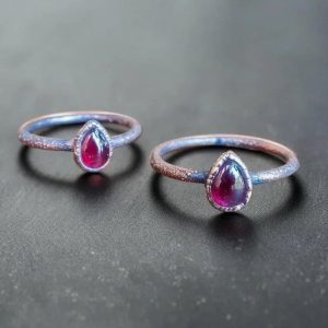 Product Image: Garnet Ring Handcrafted Copper Talisman For Fiery Vitality