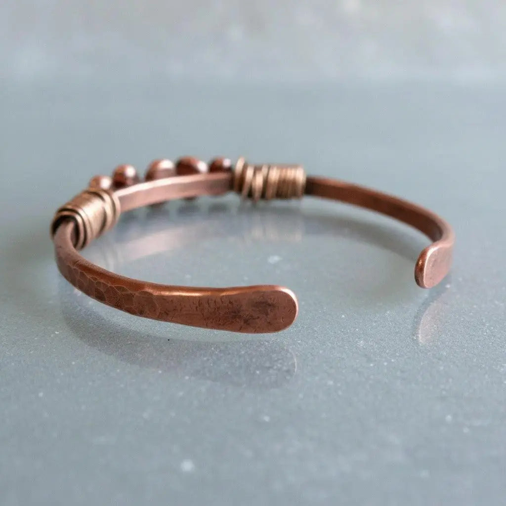 Santa Fe Marketplace Raw Turquoise Copper Cuff | Electroformed Copper Jewelry Product Image: Raw Turquoise Copper Cuff | Electroformed Copper Jewelry