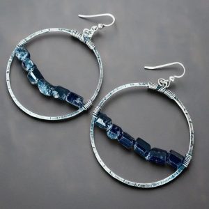 Product Image: Silver Hoop Black Tourmaline – Bohemian | Handmade by Blackbird & Sage