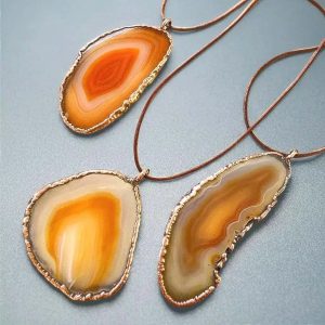 Product Image: Red Agate Necklace Handcrafted Copper Talisman For Grounded Courage