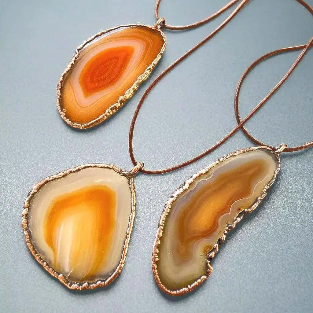 Santa Fe Marketplace Red Agate Necklace Handcrafted Copper Talisman For Grounded Courage Product Image: Red Agate Necklace Handcrafted Copper Talisman For Grounded Courage