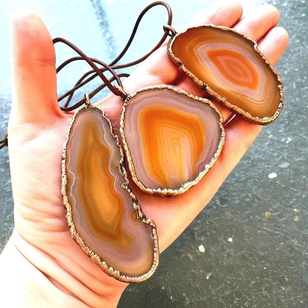 Santa Fe Marketplace Red Agate Necklace Handcrafted Copper Talisman For Grounded Courage Product Image: Red Agate Necklace Handcrafted Copper Talisman For Grounded Courage