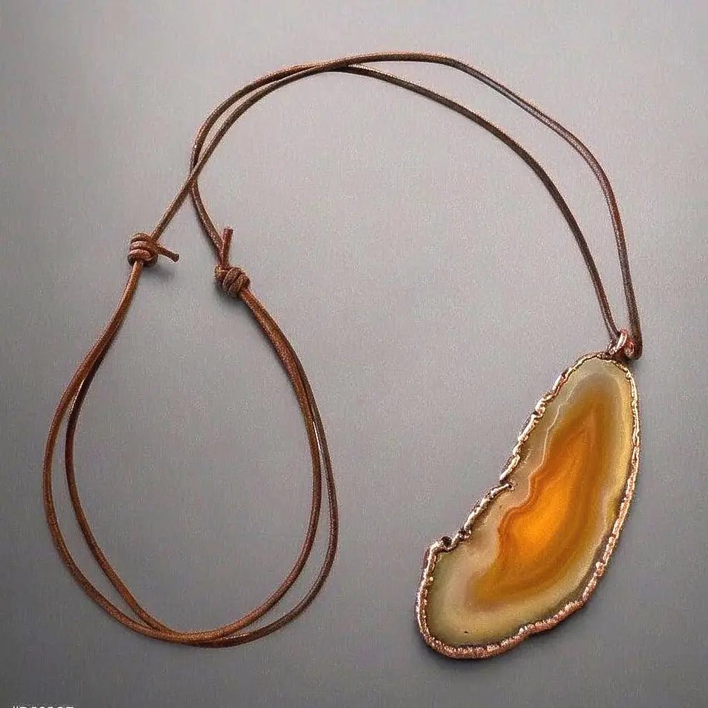 Santa Fe Marketplace Red Agate Necklace Handcrafted Copper Talisman For Grounded Courage Product Image: Red Agate Necklace Handcrafted Copper Talisman For Grounded Courage