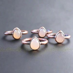 Product Image: Pink Chalcedony Ring – Handcrafted Copper Talisman for Soft Love Energy