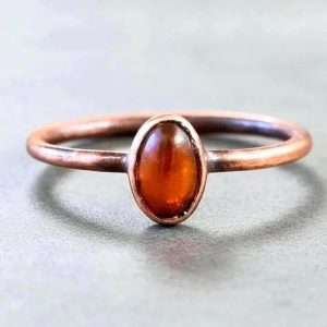 Product Image: Amber Ring — Handcrafted Copper Talisman for Warmth & Radiant Energy