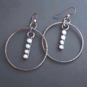 Product Image: Pearl Hoops in Copper & Bronze – Boho | Handmade by Blackbird & Sage