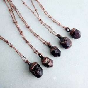 Product Image: Spessartine Garnet Necklace — Handcrafted Copper Talisman for Vitality
