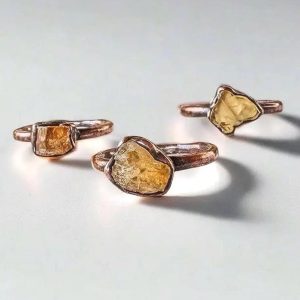 Product Image: Imperial Topaz Crystal Ring Handcrafted Copper Talisman Jewelry for Daily Grounding
