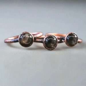 Product Image: Black Moonstone Ring | Electroformed Copper Jewelry