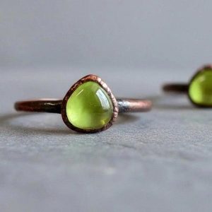 Product Image: Peridot Ring Handcrafted Copper Talisman For Renewal In Everyday Ritual