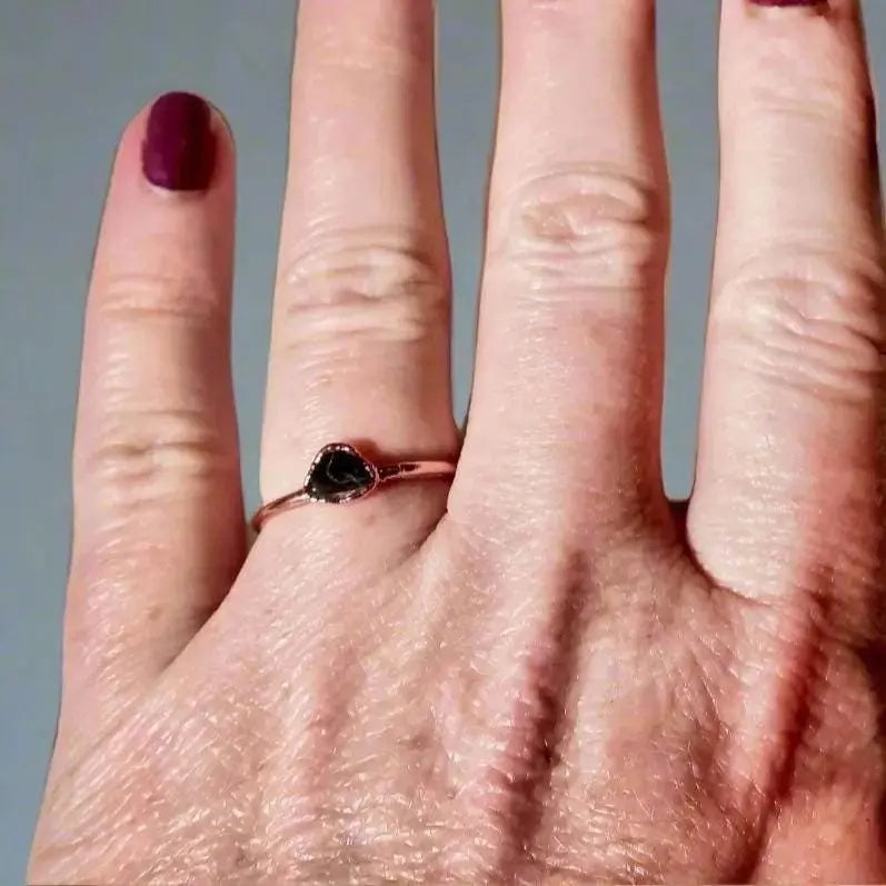 Santa Fe Marketplace Handcrafted Copper Black Tourmaline Ring For Grounding Protection Product Image: Handcrafted Copper Black Tourmaline Ring For Grounding Protection