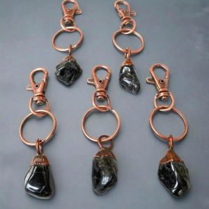 Product Image: Black Tourmaline Keychain – Handcrafted Copper Talisman for Protection