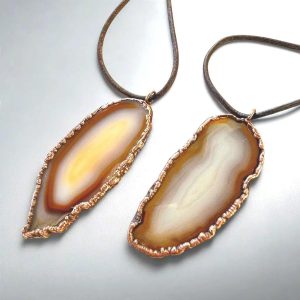 Product Image: Red Agate Pendant – Handcrafted Copper Talisman for Grounded Confidence