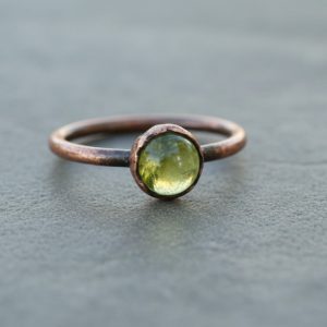 Product Image: Peridot Ring — Size 7.5 (One of a Kind) | Electroformed Copper Jewelry