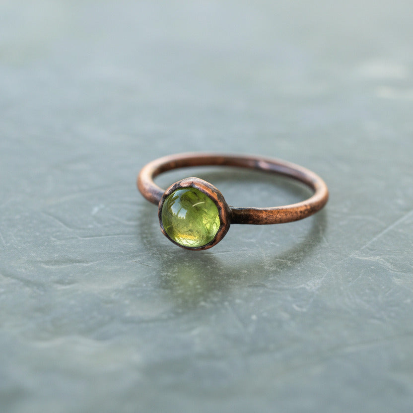 Santa Fe Marketplace Peridot Ring — Size 7.5 (One of a Kind) | Electroformed Copper Jewelry Product Image: Peridot Ring — Size 7.5 (One of a Kind) | Electroformed Copper Jewelry