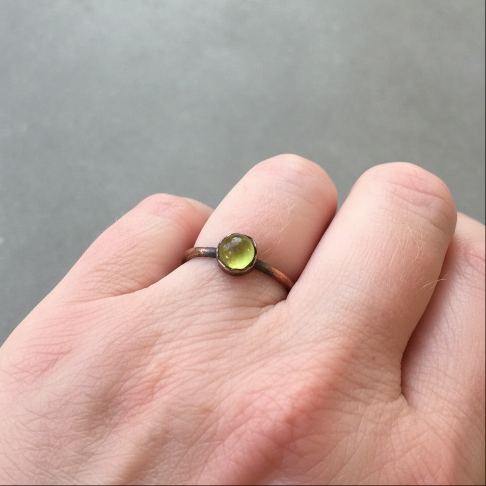 Santa Fe Marketplace Peridot Ring — Size 7.5 (One of a Kind) | Electroformed Copper Jewelry Product Image: Peridot Ring — Size 7.5 (One of a Kind) | Electroformed Copper Jewelry
