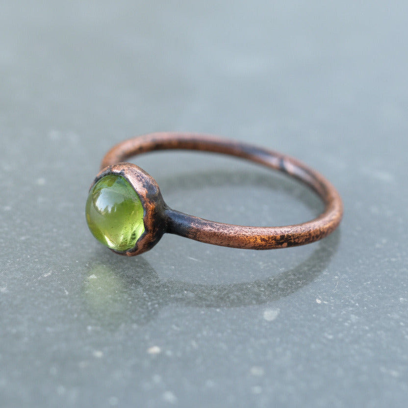 Santa Fe Marketplace Peridot Ring — Size 7.5 (One of a Kind) | Electroformed Copper Jewelry Product Image: Peridot Ring — Size 7.5 (One of a Kind) | Electroformed Copper Jewelry