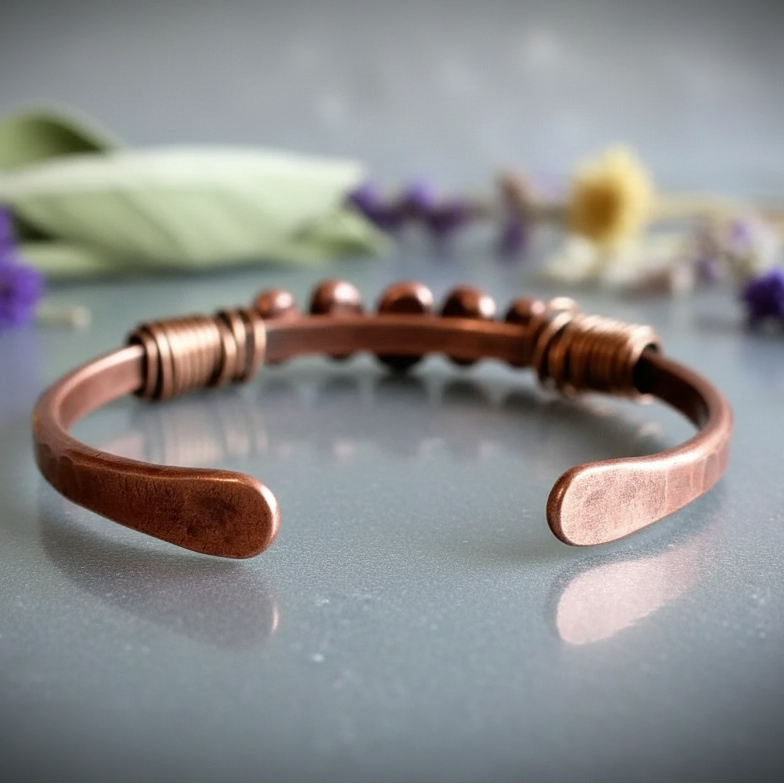 Santa Fe Marketplace Raw Sonoran Turquoise Copper Cuff | Bronze Wire Wrap | Handcrafted Electroformed Copper | Made to Order Product Image: Raw Sonoran Turquoise Copper Cuff | Bronze Wire Wrap | Handcrafted Electroformed Copper | Made to Order