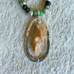 Product Image: A Cowgirl’s Dream – Green Turquoise, Etched Bone and Silver