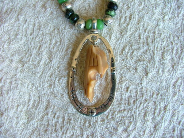 Product Image: A Cowgirl’s Dream – Green Turquoise, Etched Bone and Silver
