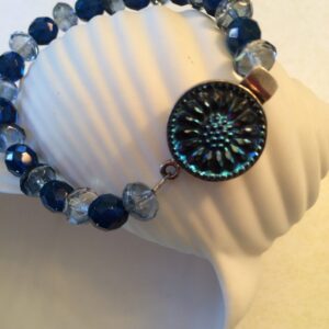 Product Image: Beautiful Vintage Icy Blue Crystal Button bracelet