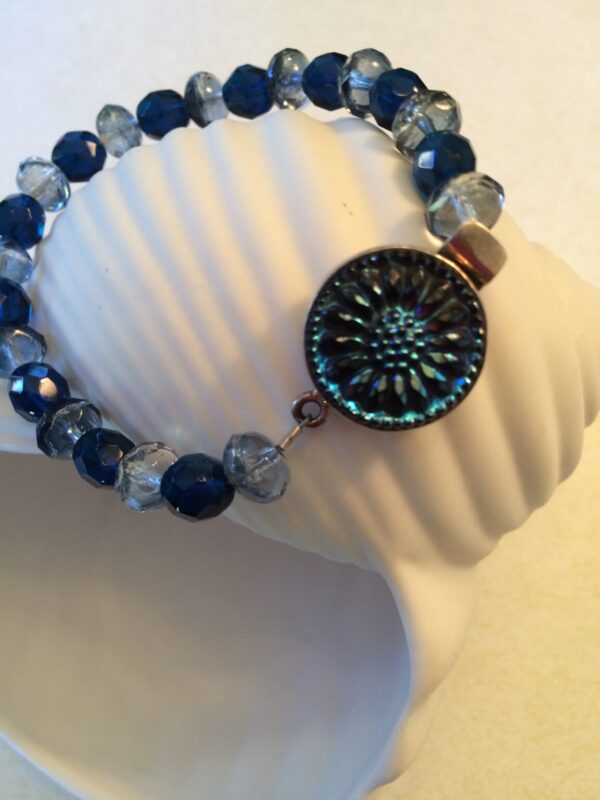 Product Image: Beautiful Vintage Icy Blue Crystal Button bracelet