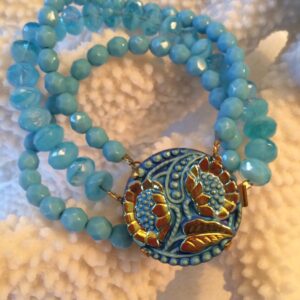 Product Image: Vintage Floral Glass Button Bracelet