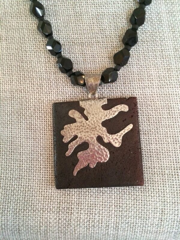 Product Image: Lava and Silver Pendant Necklace
